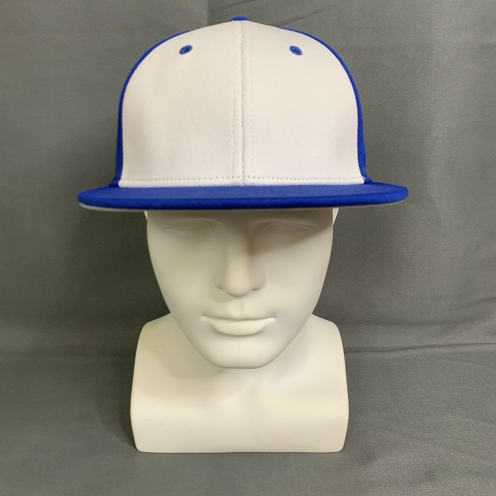 New OC Sports Blank Caps M/L Blue White Lot Of 6 Hats Pro Flex Eco3 Polyester